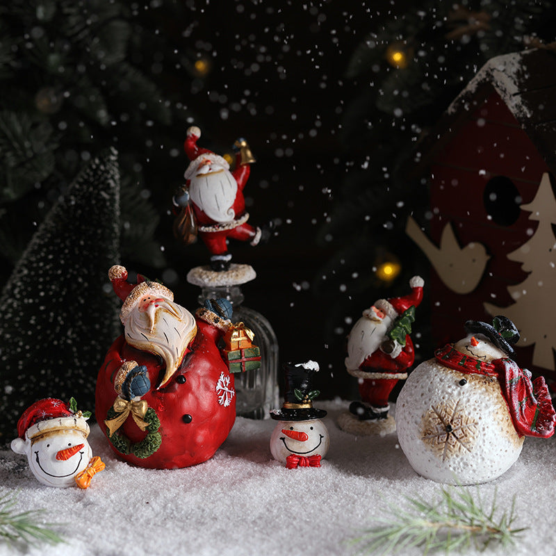 Resin Christmas Snowman Santa Tabletop Holiday Decor