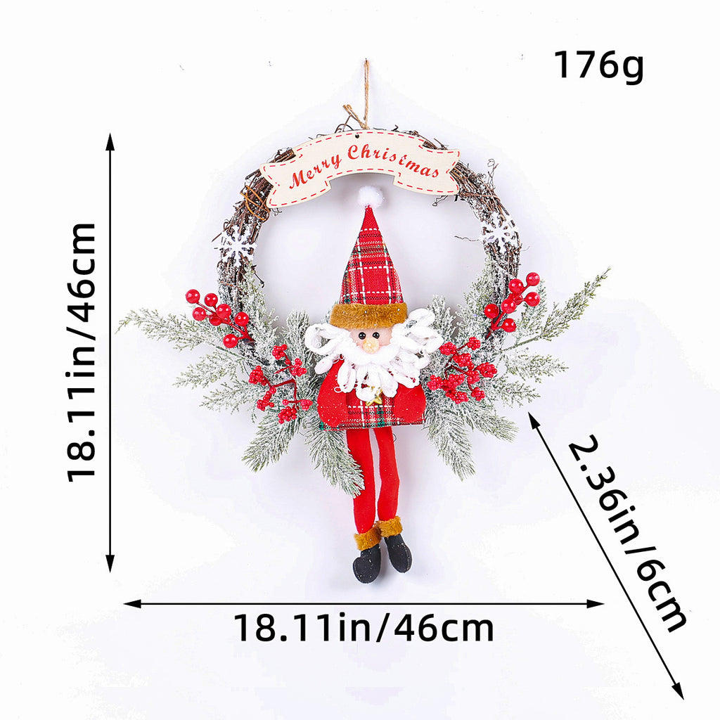 Handmade Christmas Wreath with Bow and Pine Accents