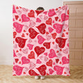 Valentine’s Day Heart Pattern Plush Throw Blanket