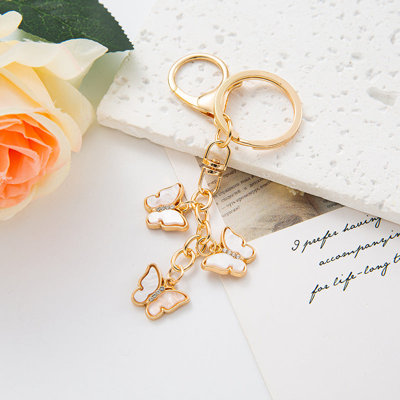 Butterfly Keychain Set Crystal Bag Charm Accessory