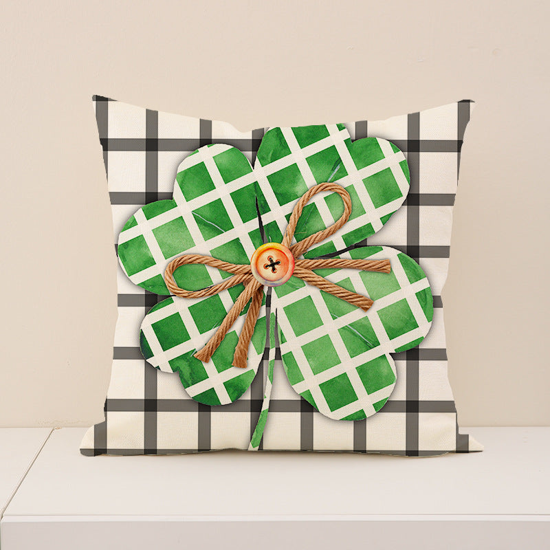 St. Patrick’s Day Green Shamrock Pillow Cover Home Decor