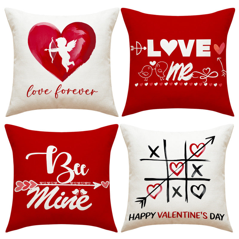 Valentines Day Love Throw Pillow Cover Cute Heart Decor