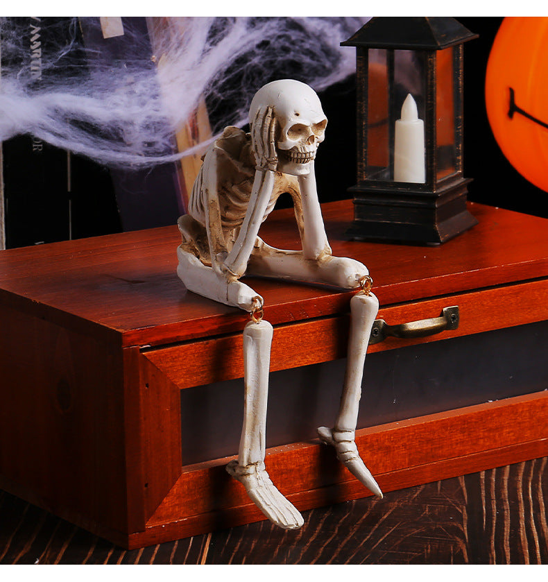 Halloween Skeleton Figurine Spooky Tabletop Decor