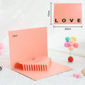 Valentines 3D Pop Up Love Greeting Card Pink Heart Handmade