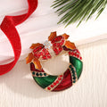Christmas Alloy Wreath Brooch Holiday Tree Ornament