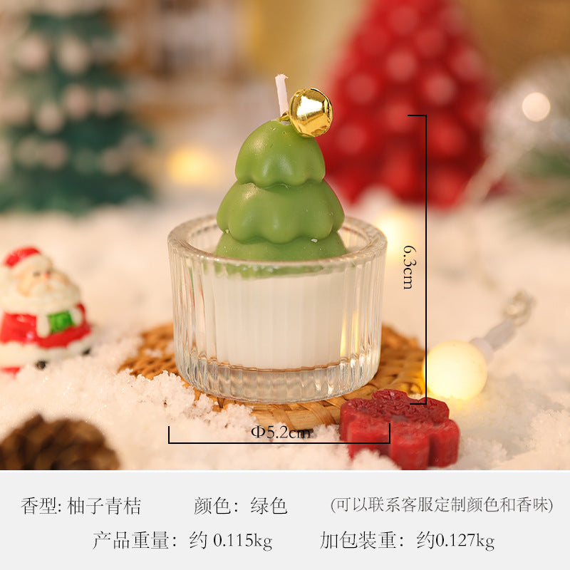 Christmas Glass Cup Scented Candle Holiday Home Decor
