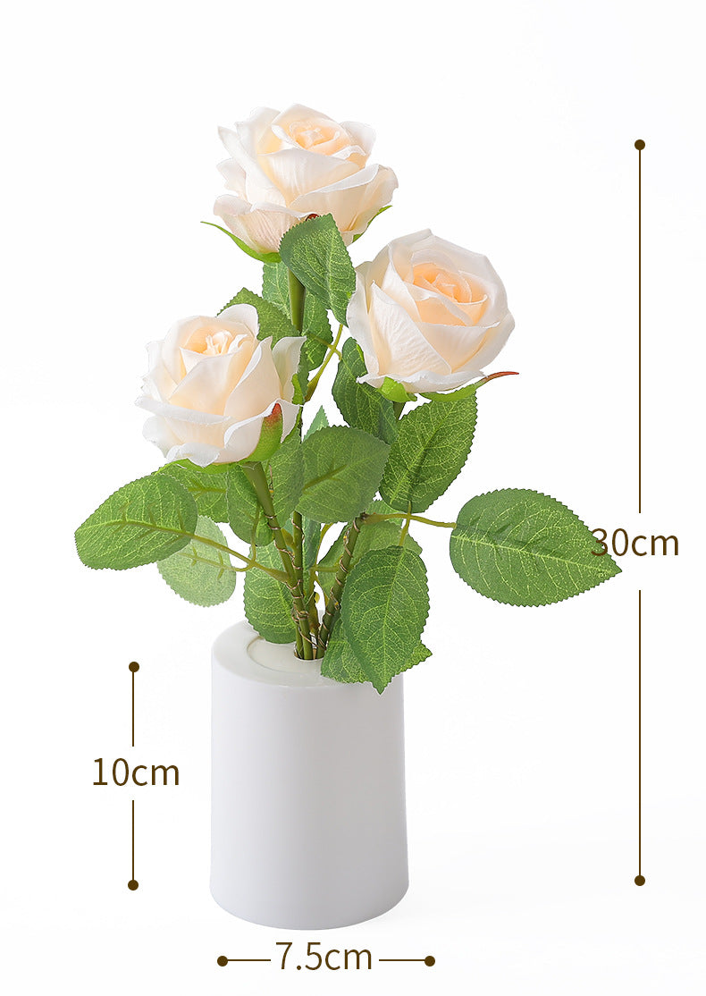 Rose Flower Night Light Battery Powered Table Lamp
