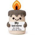 Handmade Crochet Funny Candle Positive Plush Home Decor