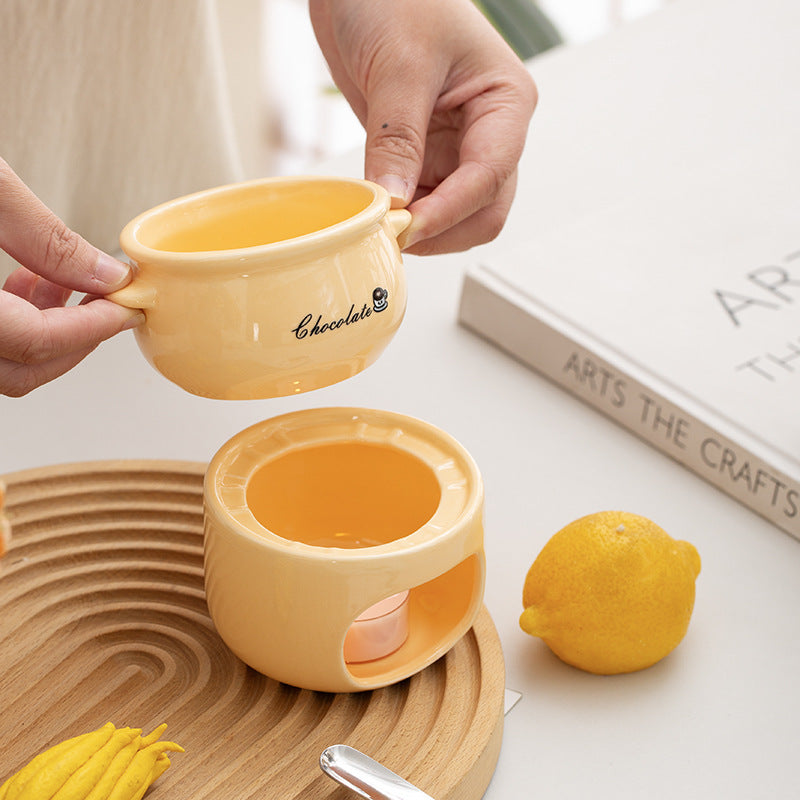 Ceramic Chocolate Fondue Mug with Hollow Warmer Base