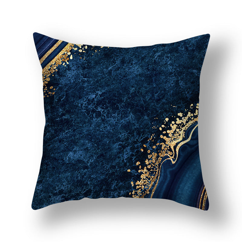 Abstract Gold Foil Linen Throw Pillow Cover 18x18 Square