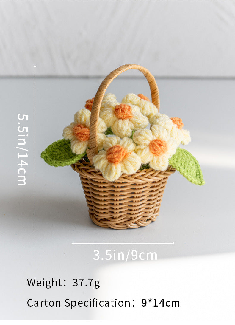 Valentine Holiday Decorations Crochet Flower Handmade Decor