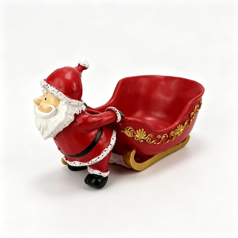 Resin Santa Claus Candy Storage Tray Christmas Tabletop Decor