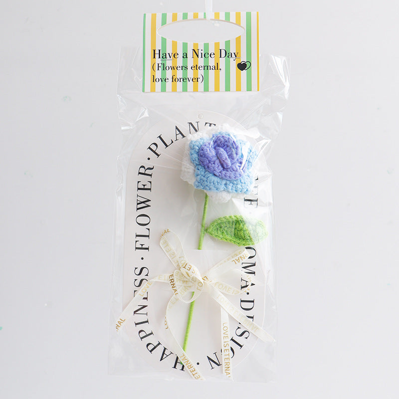 Handmade Pointed Rose Crochet Flower Decorative Gift