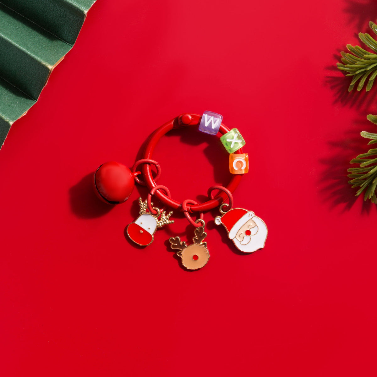Christmas Santa Snowman Tree Charm Keychain Holiday Accessory