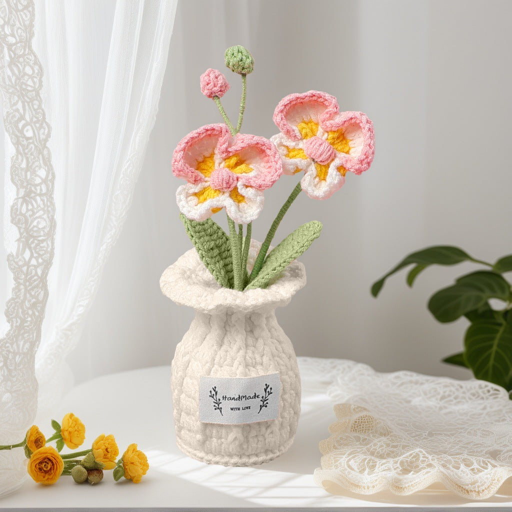 Handmade Crochet Floral Vase Bouquet Table Decor Home Decor
