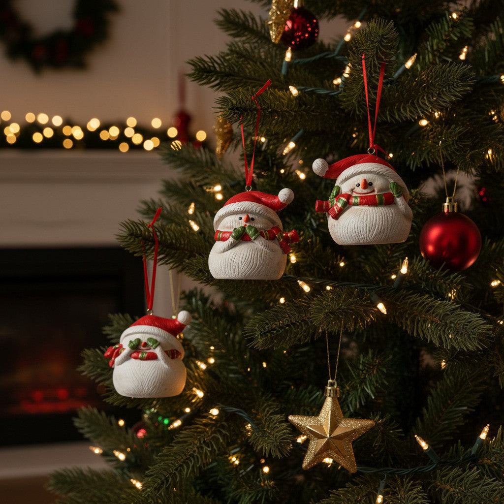 Christmas Snowman Ornament Resin Holiday Decor