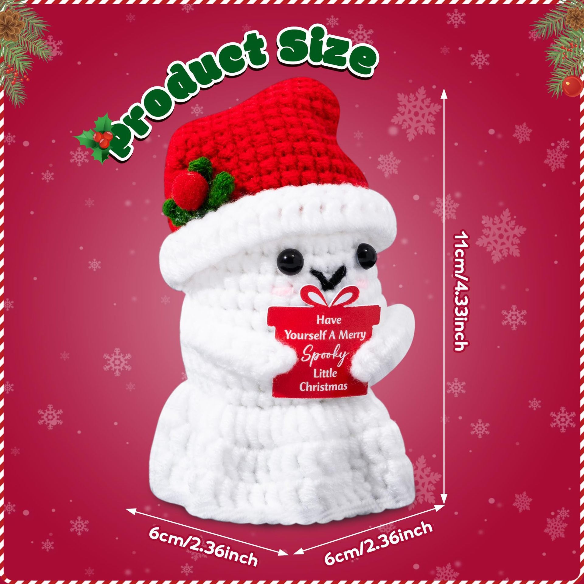 Handmade Crochet Snowman Christmas Plush Decoration