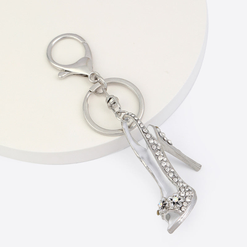 Rhinestone High Heel Shoe Keychain Bag Charm Gift