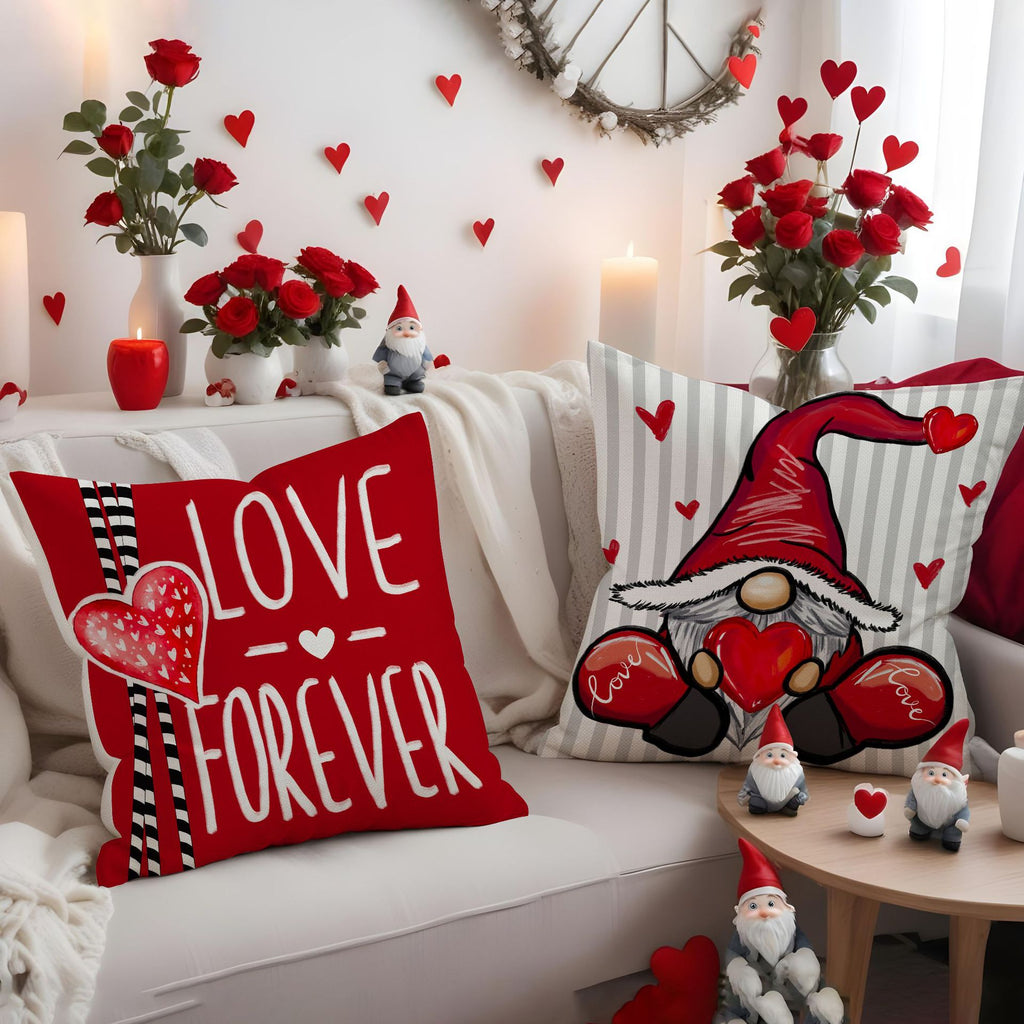 Valentine Heart Pillow Covers Love Theme Letter Print Decor