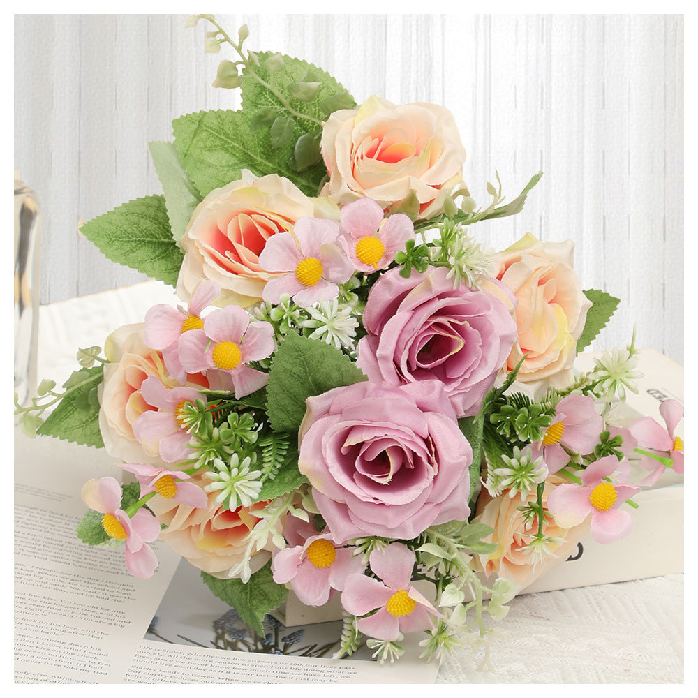 Valentine’s Day Faux Rose Bouquet Silk Flowers Home Decor
