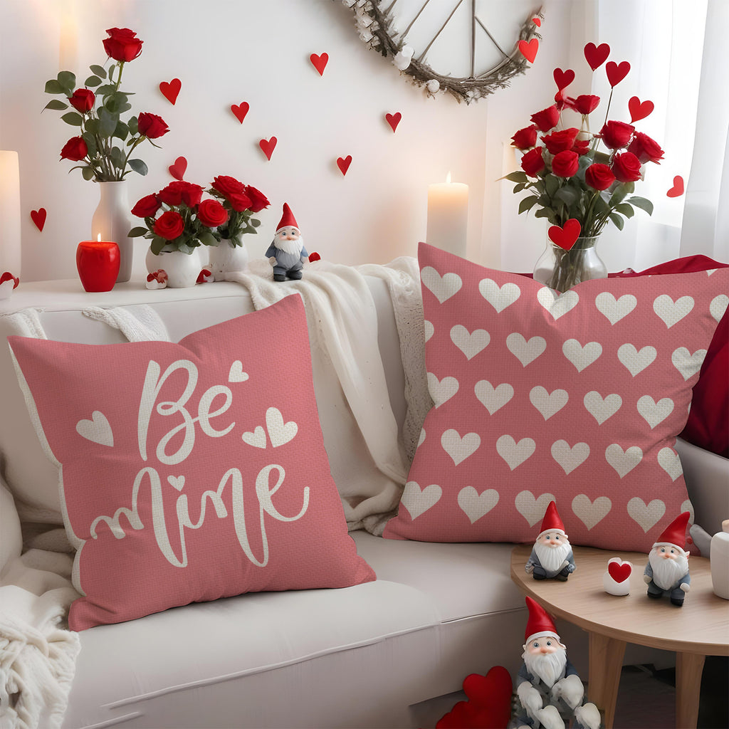 Pink Heart Valentine Pillow Covers Set Cute Love Decor