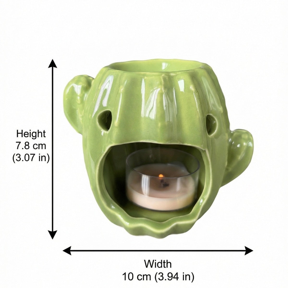Cactus Candle Holder Ceramic Halloween Decor Tabletop