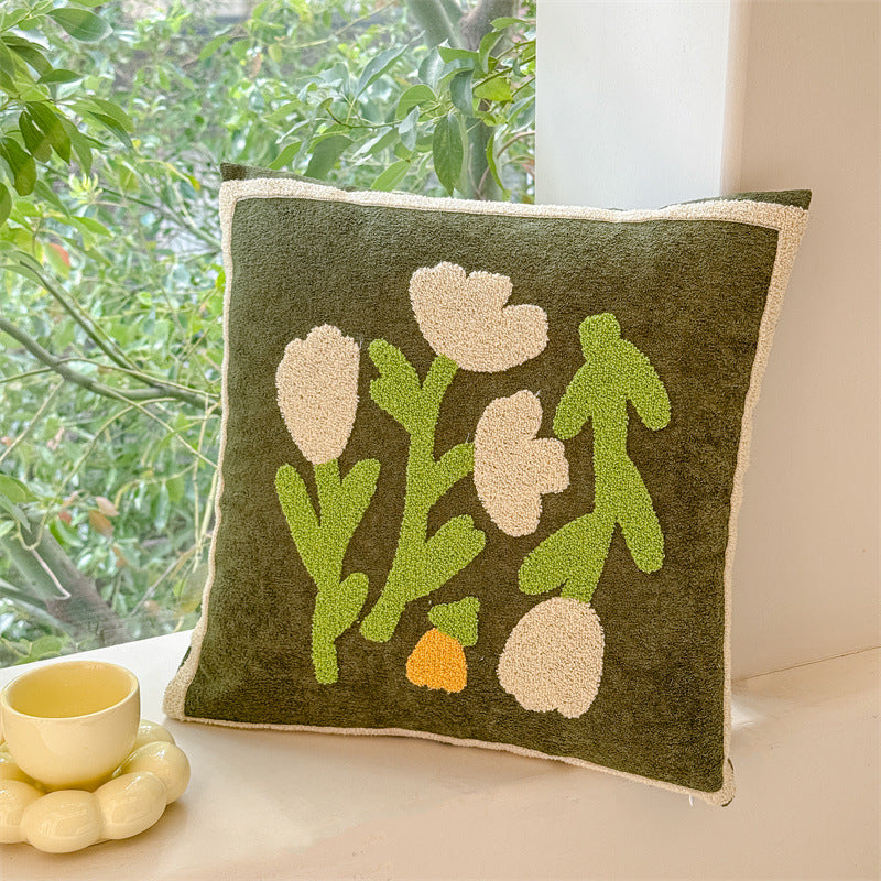 Valentine’s Day Tufted Floral Pillow Cover Nordic Decor