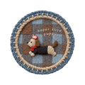 Round Silicone Drink Coaster with Woven Pattern Design