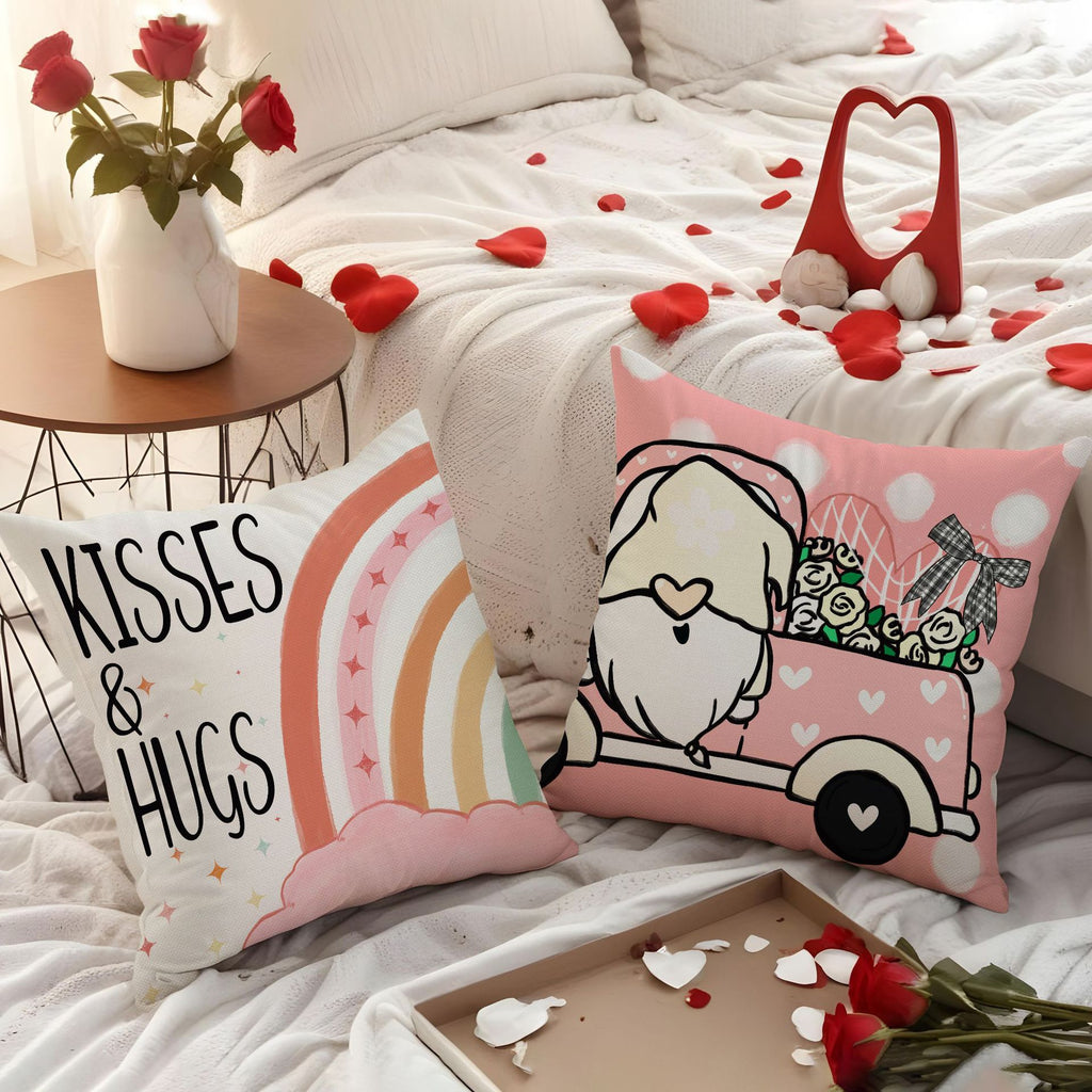 Valentine Pink Heart Throw Pillow Covers Cute Nordic Decor