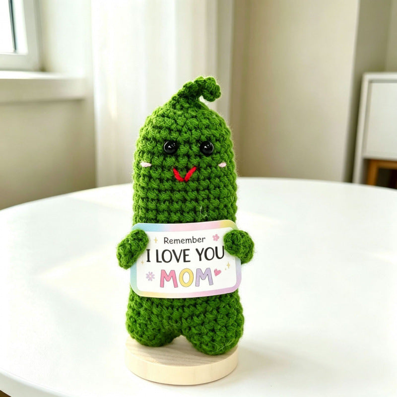 Handmade Crochet Cucumber Figurine Desk Ornament Home Decor