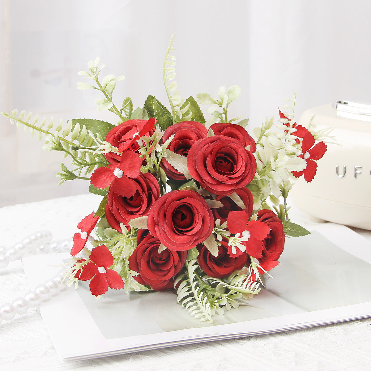 Valentine’s Day Faux Corolla Rose Bouquet Home Decor Gift