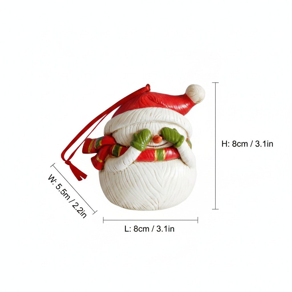 Christmas Snowman Ornament Resin Holiday Decor