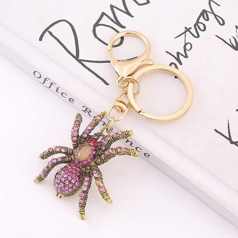 Rhinestone Spider Keychain Animal Bag Charm Gift