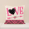Valentine Love Gnome Pink Plaid Heart Throw Pillow Covers