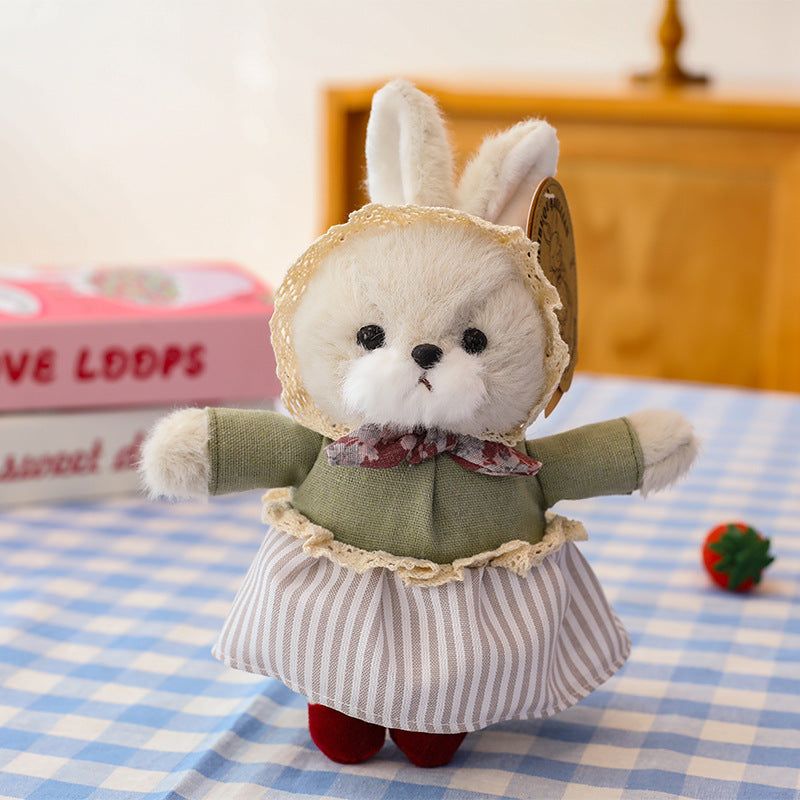 Vintage Bunny Plush Bag Charm Gift Cute Toy