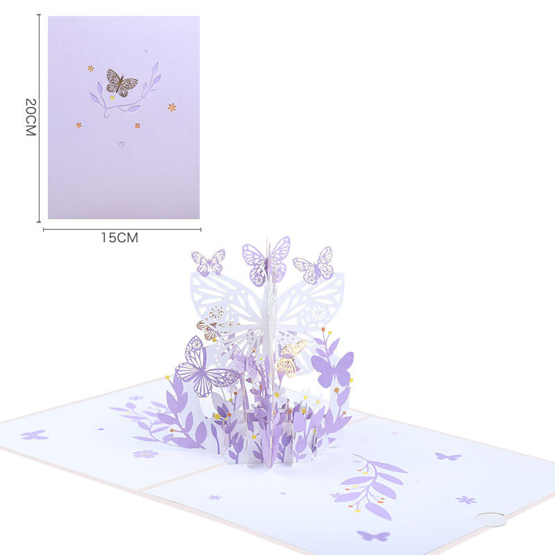 Valentine’s Day Greeting Card Butterfly Floral Basket