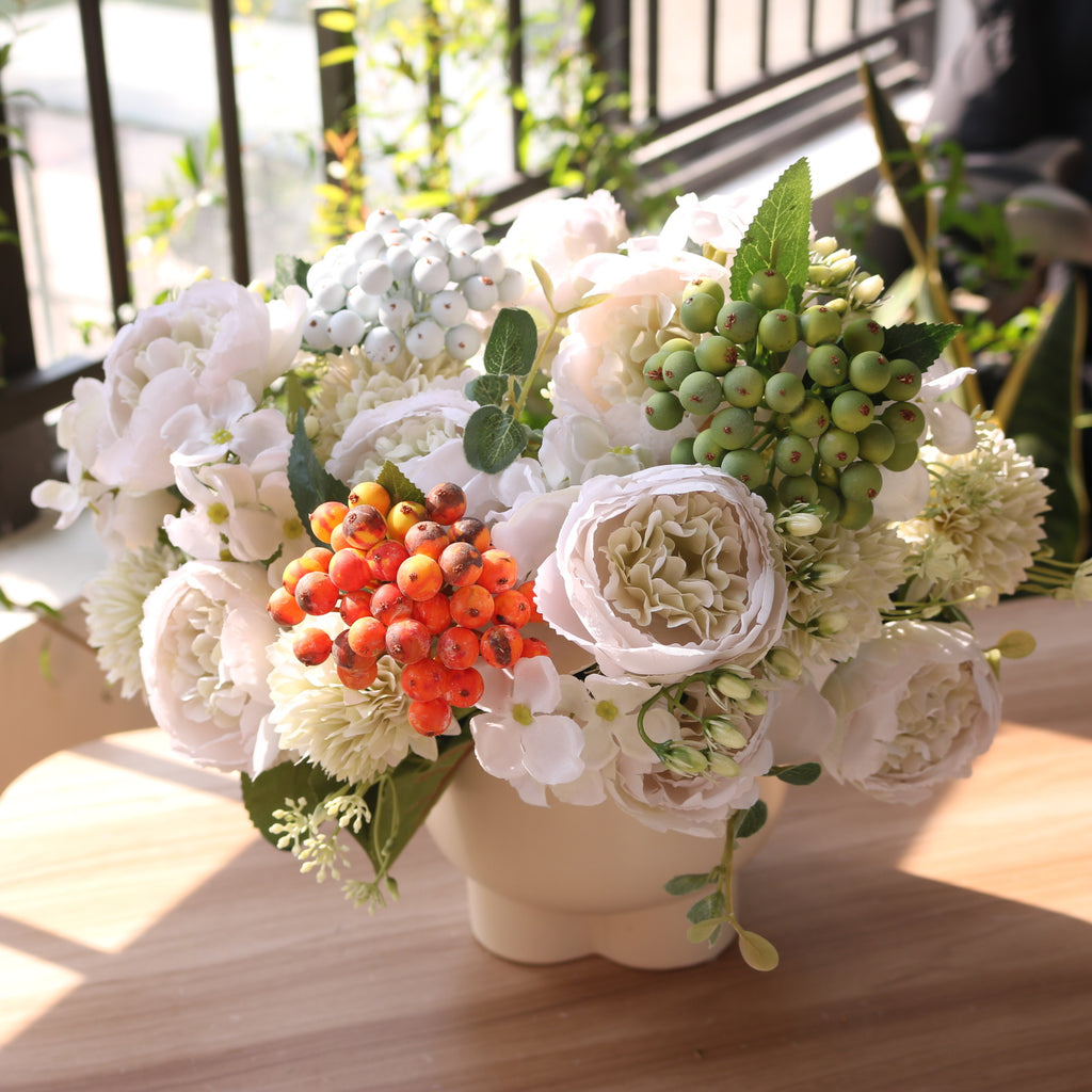 Valentine Faux Peony Camellia Floral Bouquet Wedding Decor