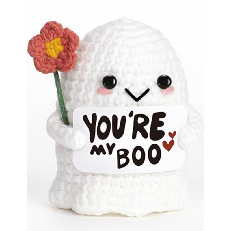 Handmade Crochet Ghost Plush Doll Halloween Gift Decor
