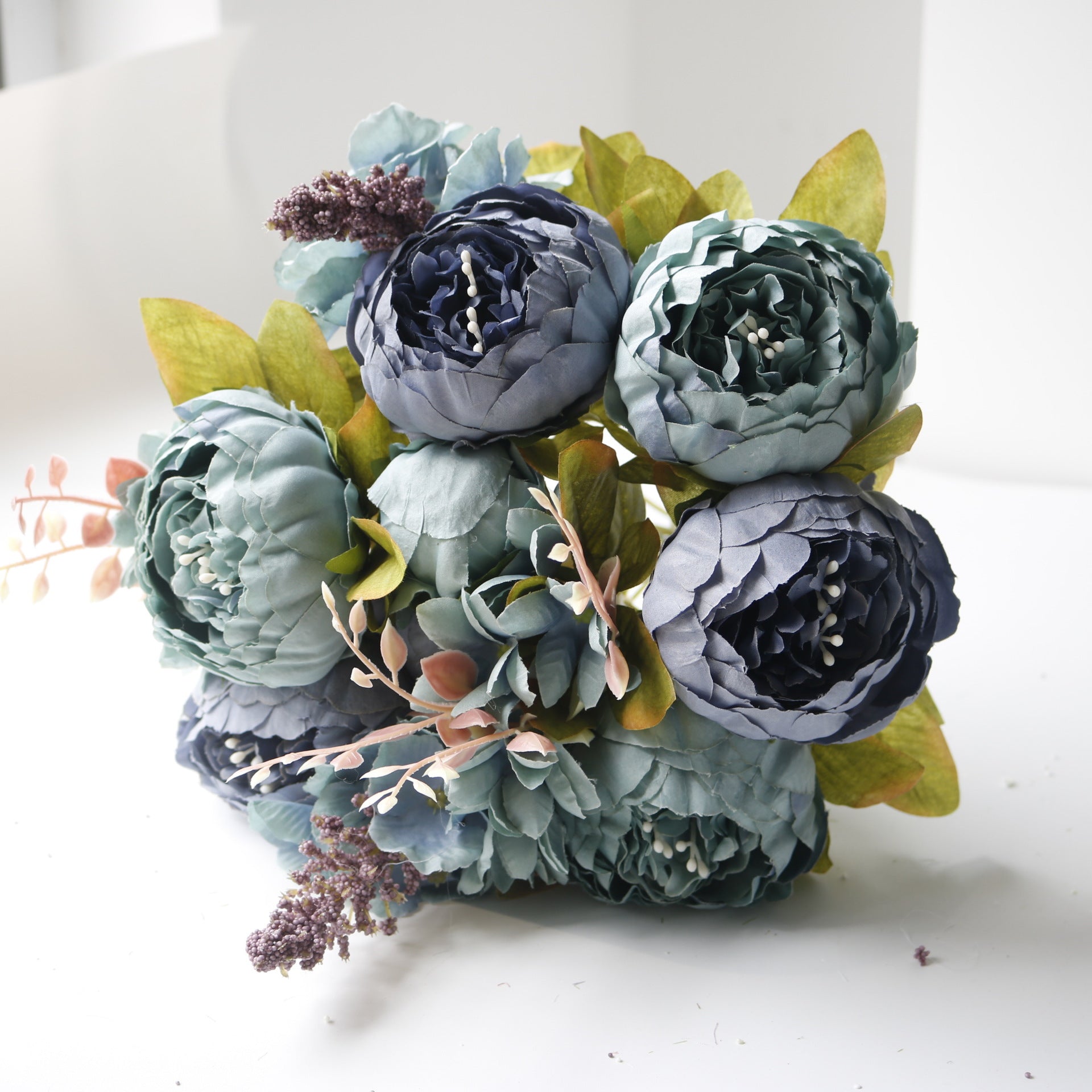 Valentine 13-Head European Faux Peony Autumn Flower Bouquet