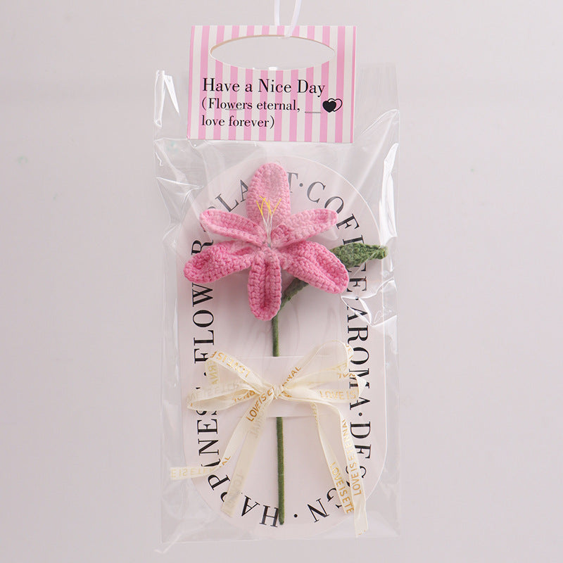 Handmade Blooming Tulip Crochet Flower Decorative Gift