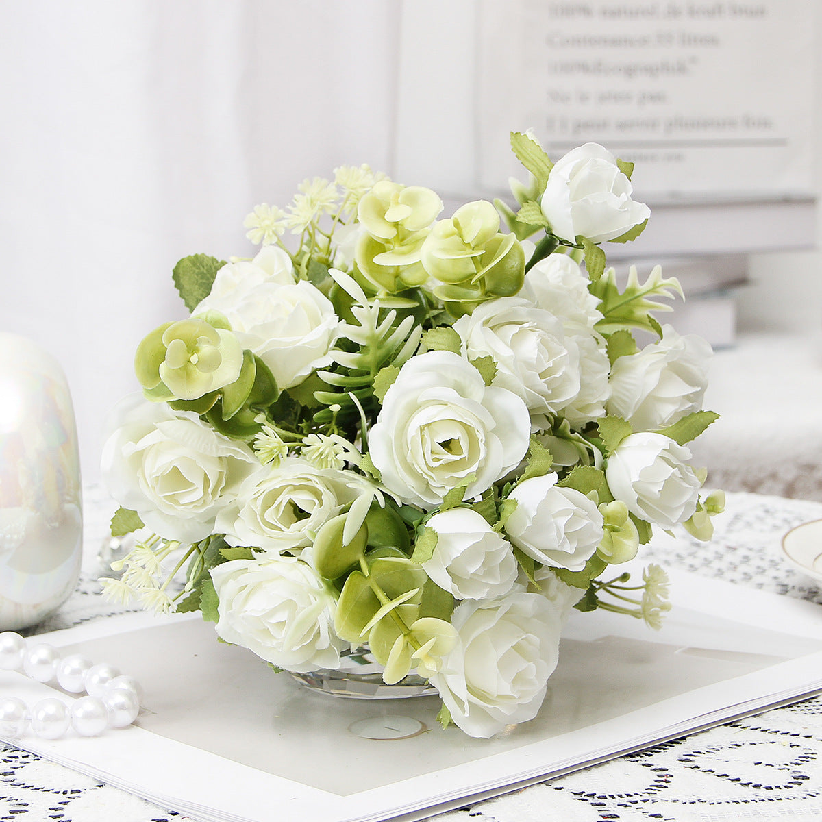 Valentine’s Day Faux Rose Bouquet Floral Arrangement
