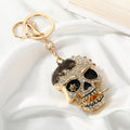 Rhinestone Skull Keychain Zinc Alloy Gothic Bag Charm