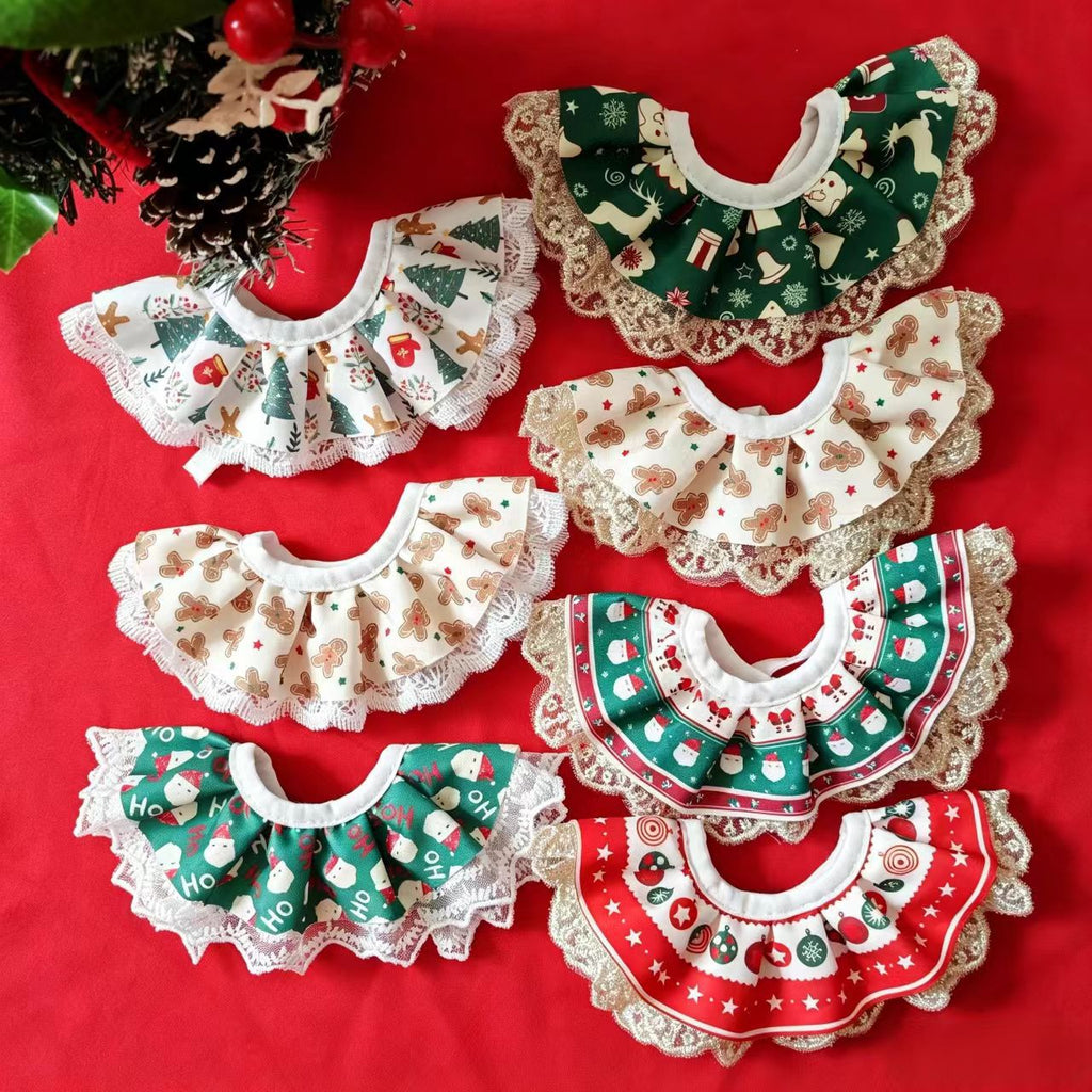 Christmas Pet Collar Ruffle Bandana Holiday Dog Accessory