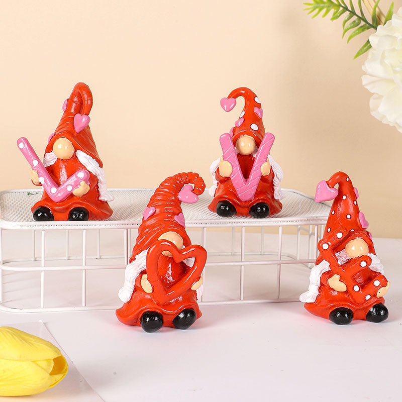 Valentine’s Day Resin Gnome Figurine LOVE Decor Gift