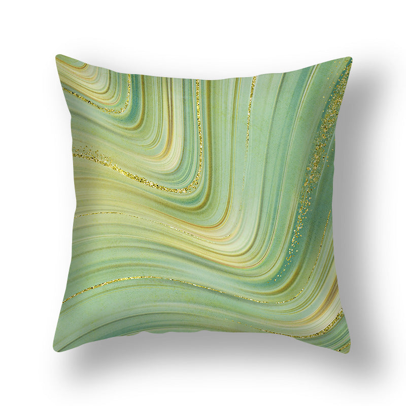 Abstract Gold Foil Linen Throw Pillow Cover 18x18 Square