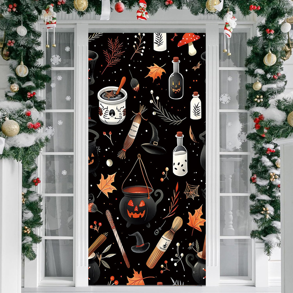 Halloween Door Cover Polyester Seasonal Party Decoration
