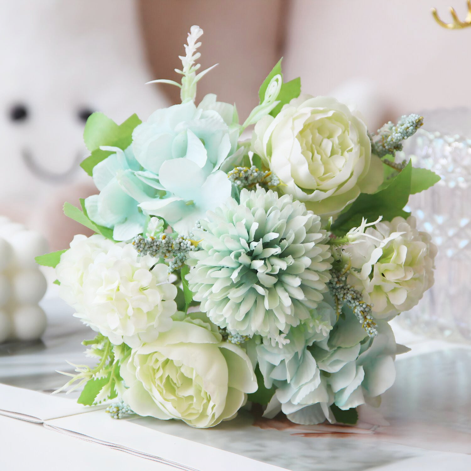 Valentine Florals Artificial Peony Bouquet Home Decoration