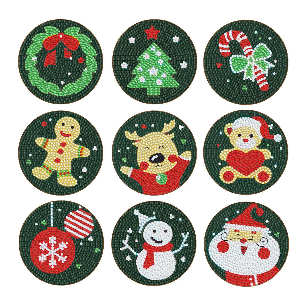Christmas Diamond Painting Coaster DIY Kit Holiday Craft Set