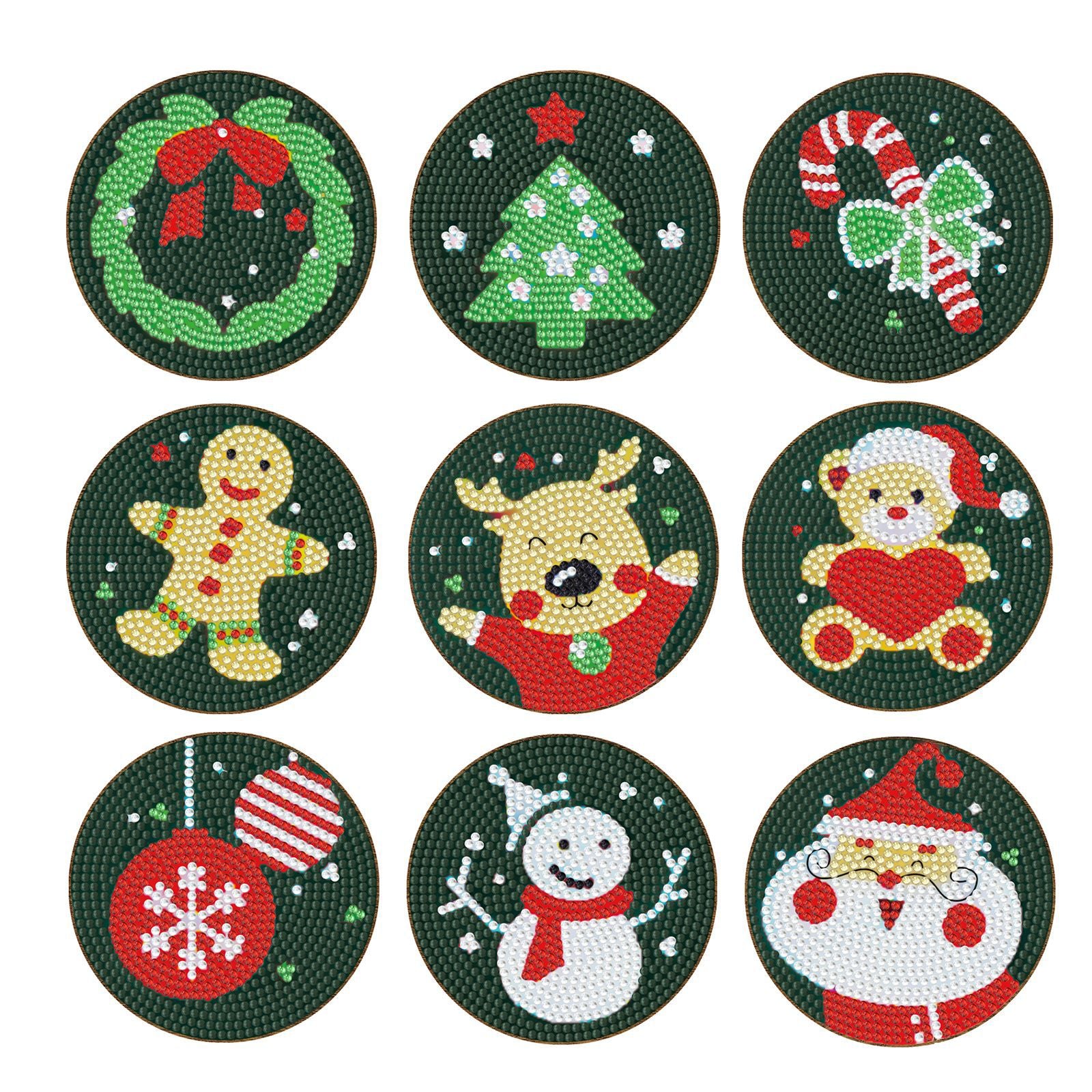 Christmas Diamond Painting Coaster DIY Kit Holiday Craft Set