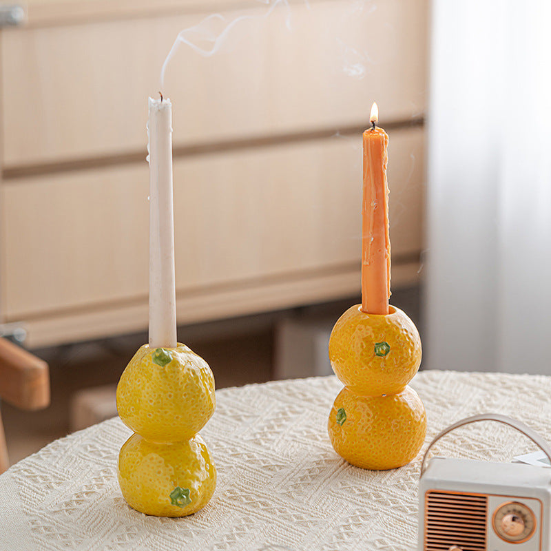 Fruit Ceramic Candle Holder Decorative Tabletop Accent
